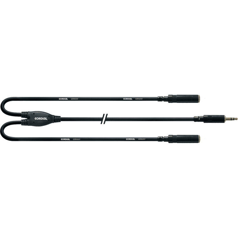 Cordial 30cm 2x Mini Jack Femelle / 1x Mini Jack Mâle