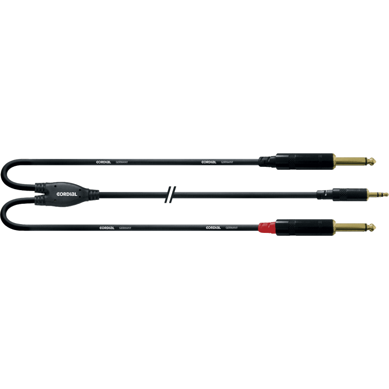 Cordial Bretelle 1,5m Mini Jack Stéréo / 2 Jack Mono