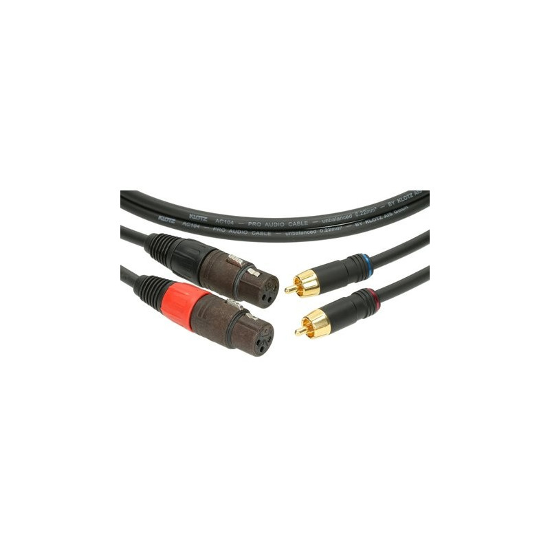 Klotz patch 30cm 2x RCA-XLR femelle