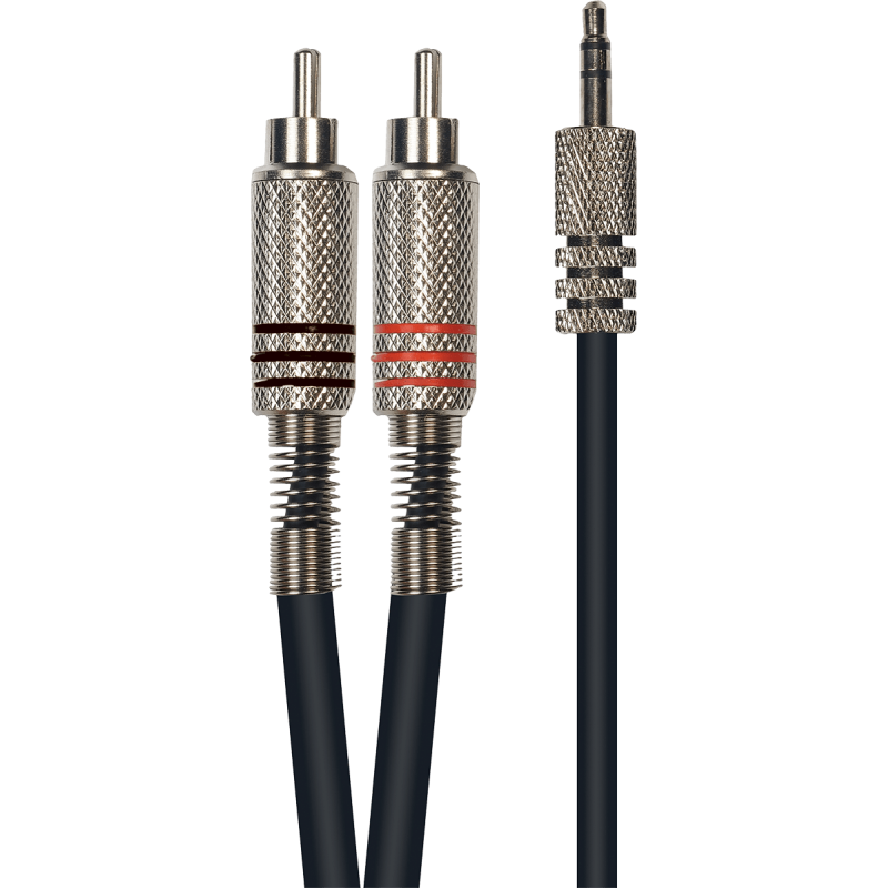 Câble audio Mini j. stéréo mâle/2RCA mâle 3m