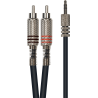 Câble audio Mini j. stéréo mâle/2RCA mâle 3m
