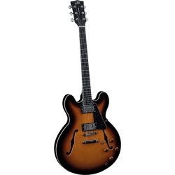 Eko SA350 Tribute Hollowbody double cut Sunburst