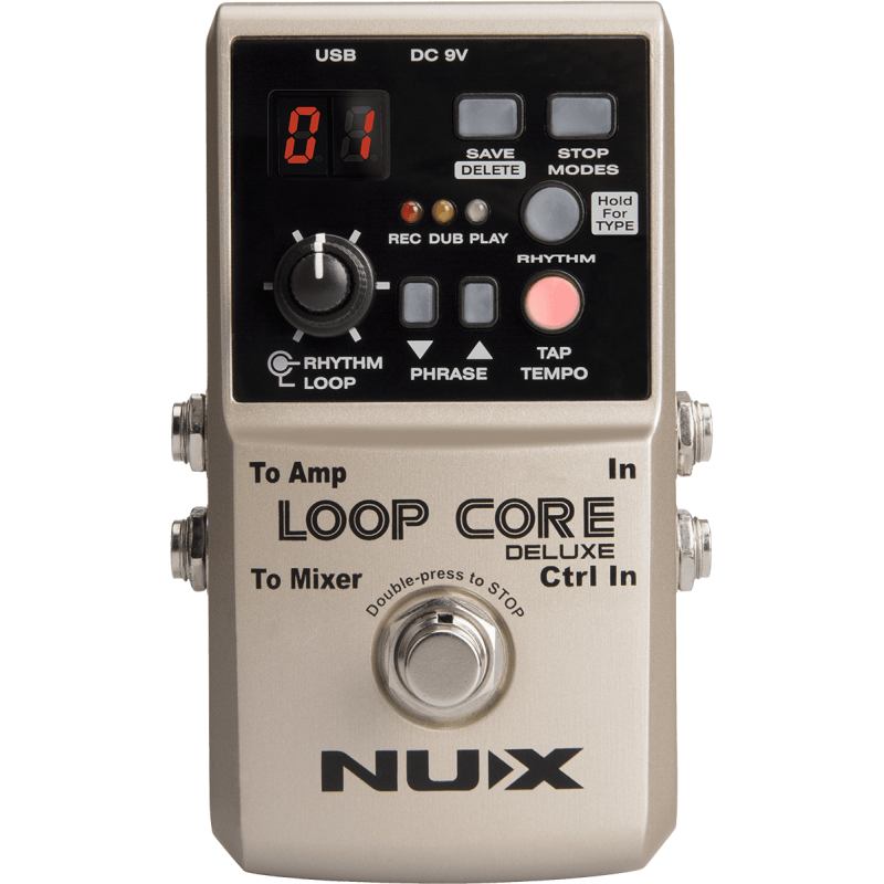 Nux LOOPCORE Deluxe Pédale looper & boîte à rythmes + pédalier 2 voies