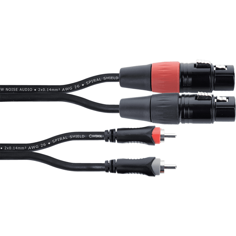 Cordial 2 RCA / 2 XLR Femele 1m
