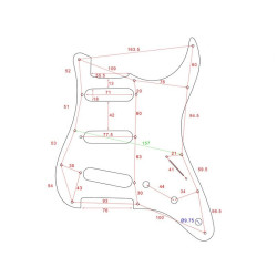 AllParts Pickguard SSS Tortoise Brown pour Stratocaster 11 trous 3-Ply