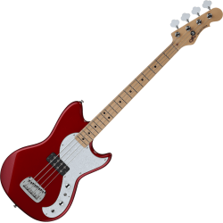 G&L Tribute Fallout Bass Candy Apple Red Short Scale