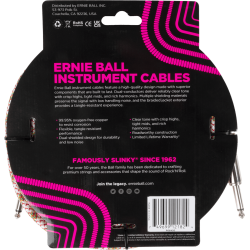 Ernie Ball Câble Jack/jack 5,5m Gaine Tressee Emerald Argyle