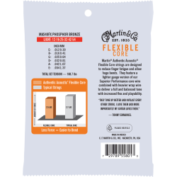 Martin MA535FX 12-54 Jeu Cordes Flexible Phosphore Bronze