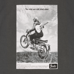 Fender T-shirt Vintage Ad Motorcycle Rider Taille M