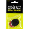 Ernie Ball Pack de 4 strap blocks Rouge Noir