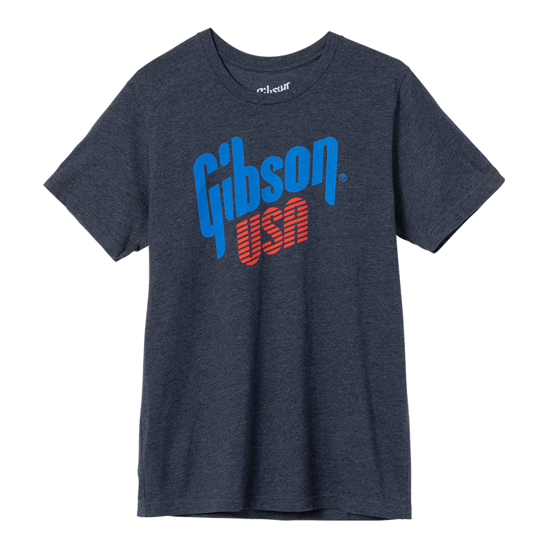 Gibson L TShirt USA Logo Bleu