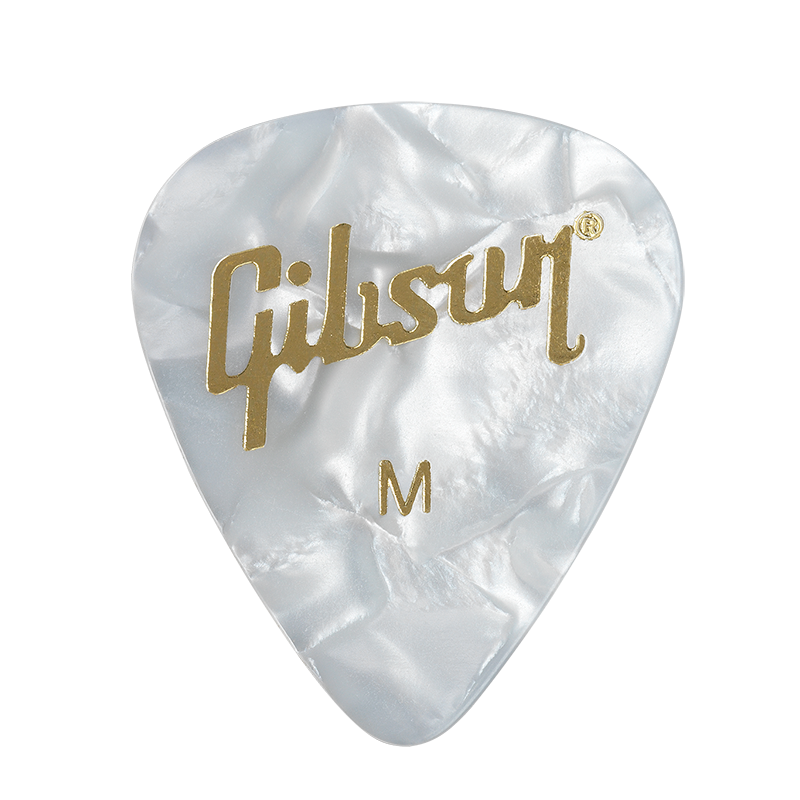 Gibson Pack 12 Medium White Pearl Médiators