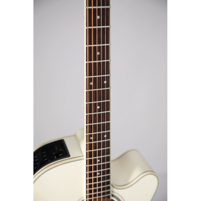 Guitare électro-acoustique Takamine GN37CE NEX - Table épicéa, Dos Et Manche érable, Touche Palissandre, Blanc Nacré