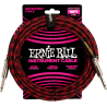 Ernie Ball Cable Jack/jack  5,50m rouge et noir tresse