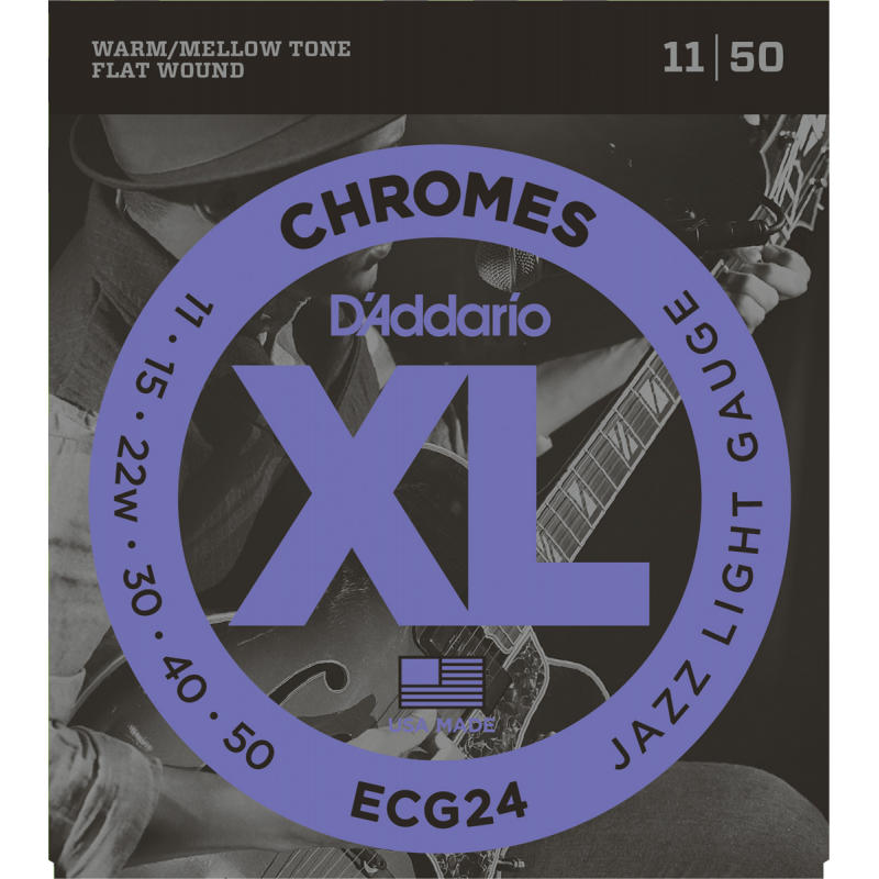 D'Addario Chromes filé plat Jazz light